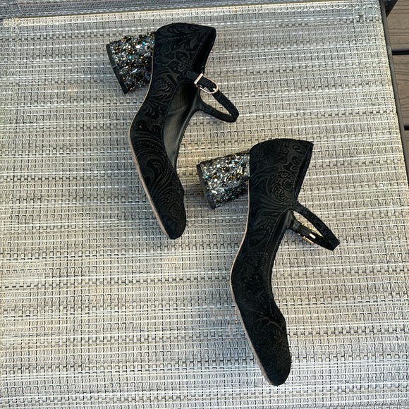 SOPHIA WEBSTER ladies black Renee Jacquard Maryjane crystal heels shoes-6-PROM - Picture 5 of 12